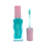Swell Plumping lip plumper in wavy bottle in caribbean blue color with wand #color_Caribbean_Blue