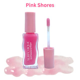 Pink_Shores_swatch_with_surfchique lip plumper wavy bottle