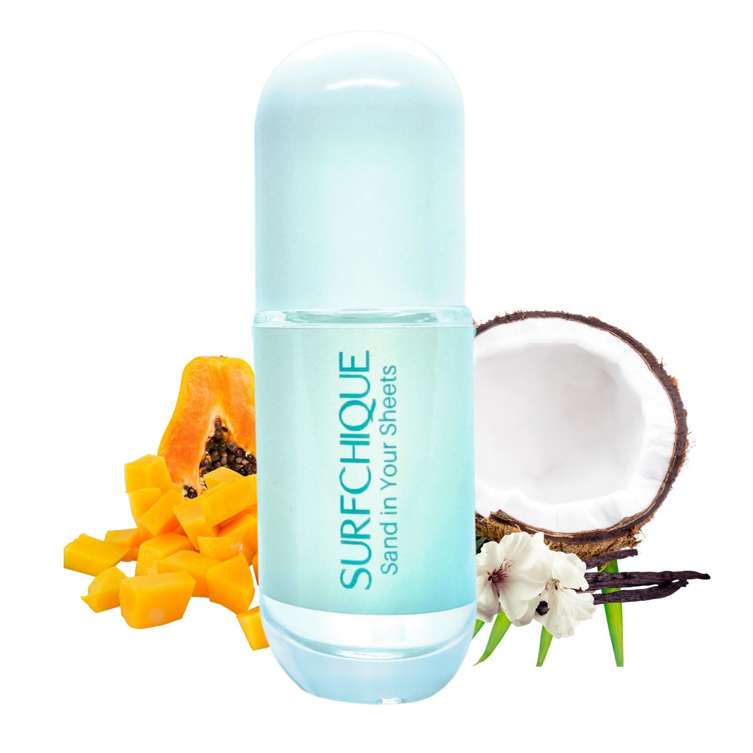 Sand in your sheets perfume spray bottle coconut and vanilla with a splash of mango and papaya