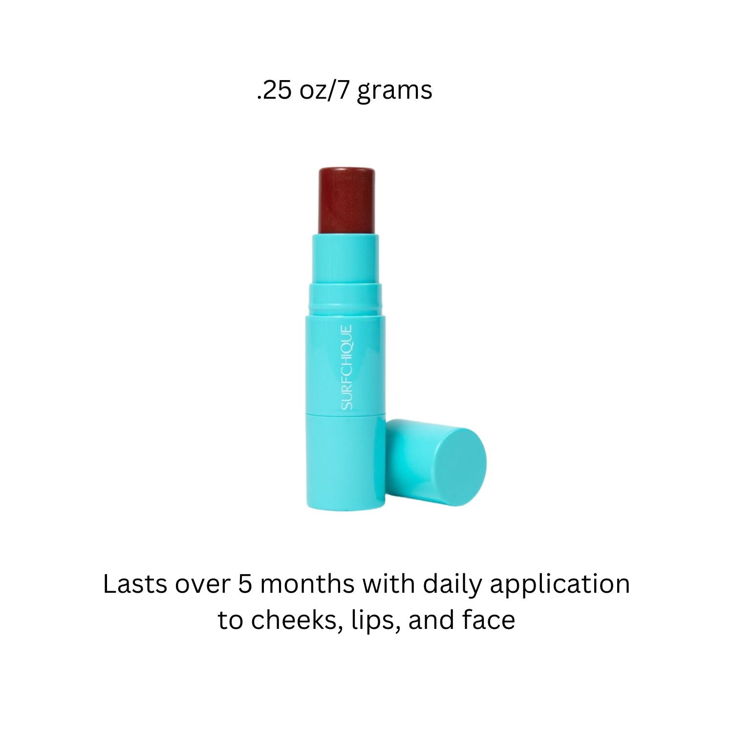 Surfchique open face color stick .25 oz 7 grams lasts over 5 months