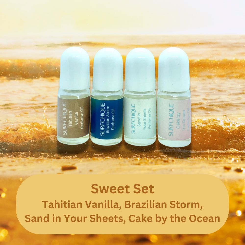 Sweet Set - Tahitian Vanilla, Brazilian Storm, Sand in Your Sheets, & Cake by the Ocean Perfume Oil discovery set