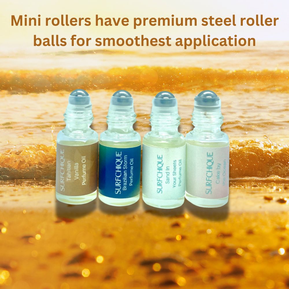 Sweet Set - Vanilla/Coconut/Gourmand perfume oil discovery set mini roller bottles samples with steel roller balls