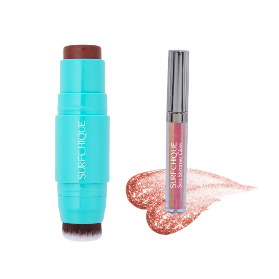 Sea Shimmer Pearl Lip Gloss Sunset After Glow red 