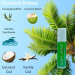 surfchique coconut breeze perfume oil with notes of eucalyptus mint coconut water sea breeze natural coconut co2 and natural vanilla co2
