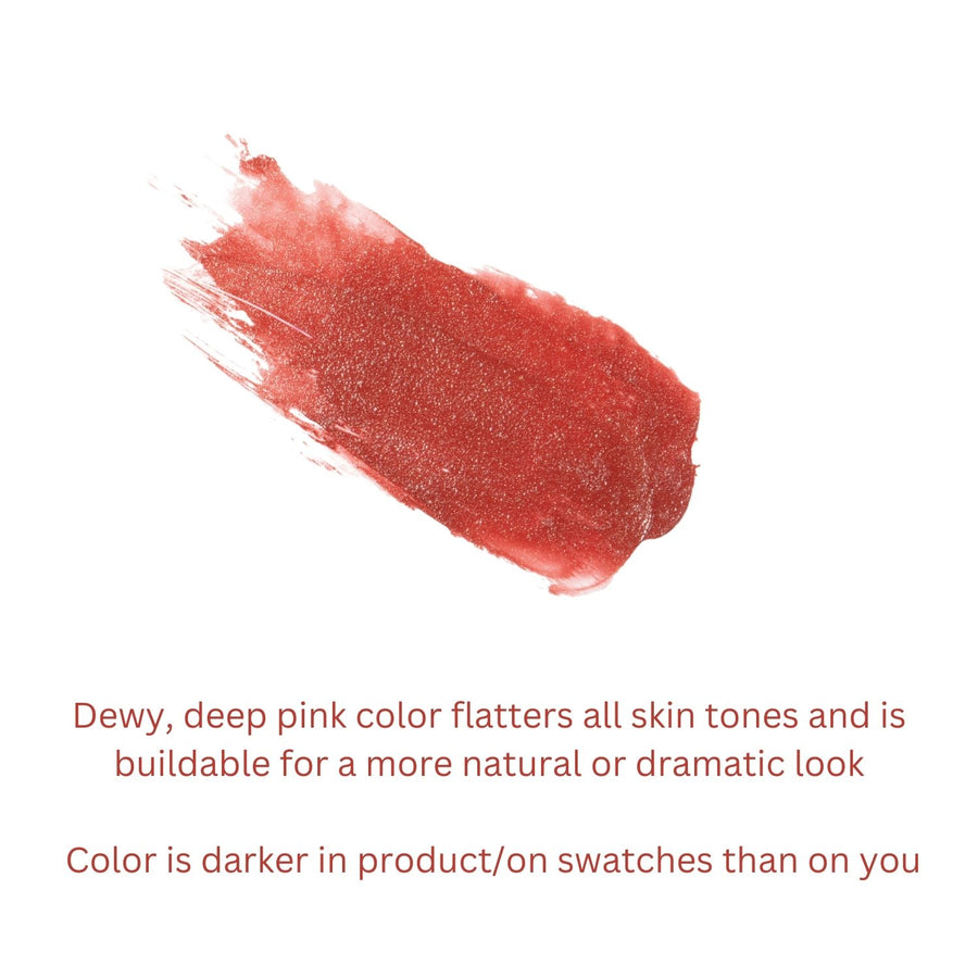 surfchique open face color stick deep pink sea color swatch darker on product than on skin