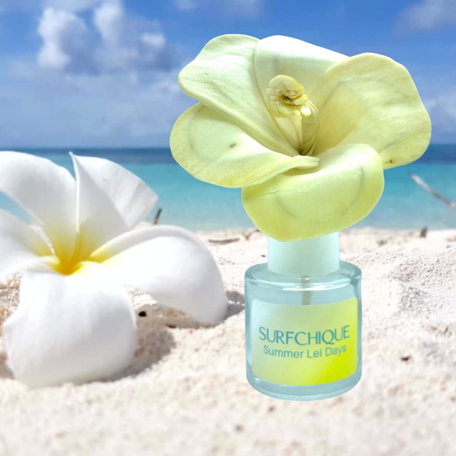 Surfchique summer lei days perfume flower turns sunny yellow after consuming the fragrance oil