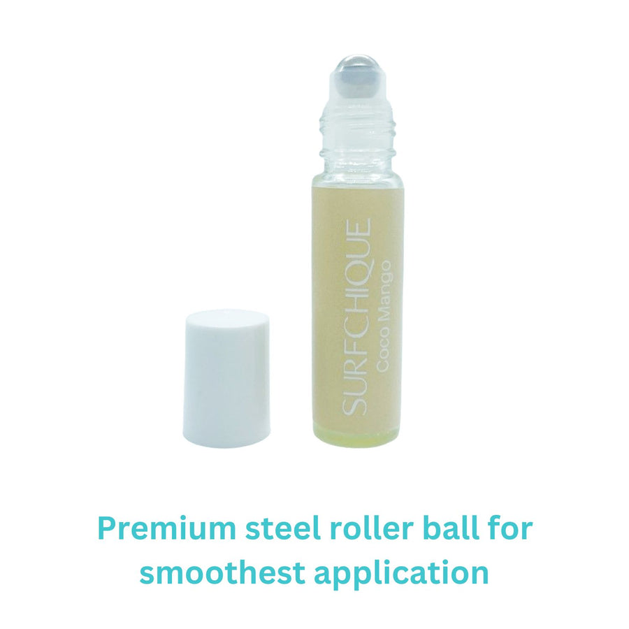 SURFCHIQUE Coco Mango perfume oil with steel roller ball for smooth application