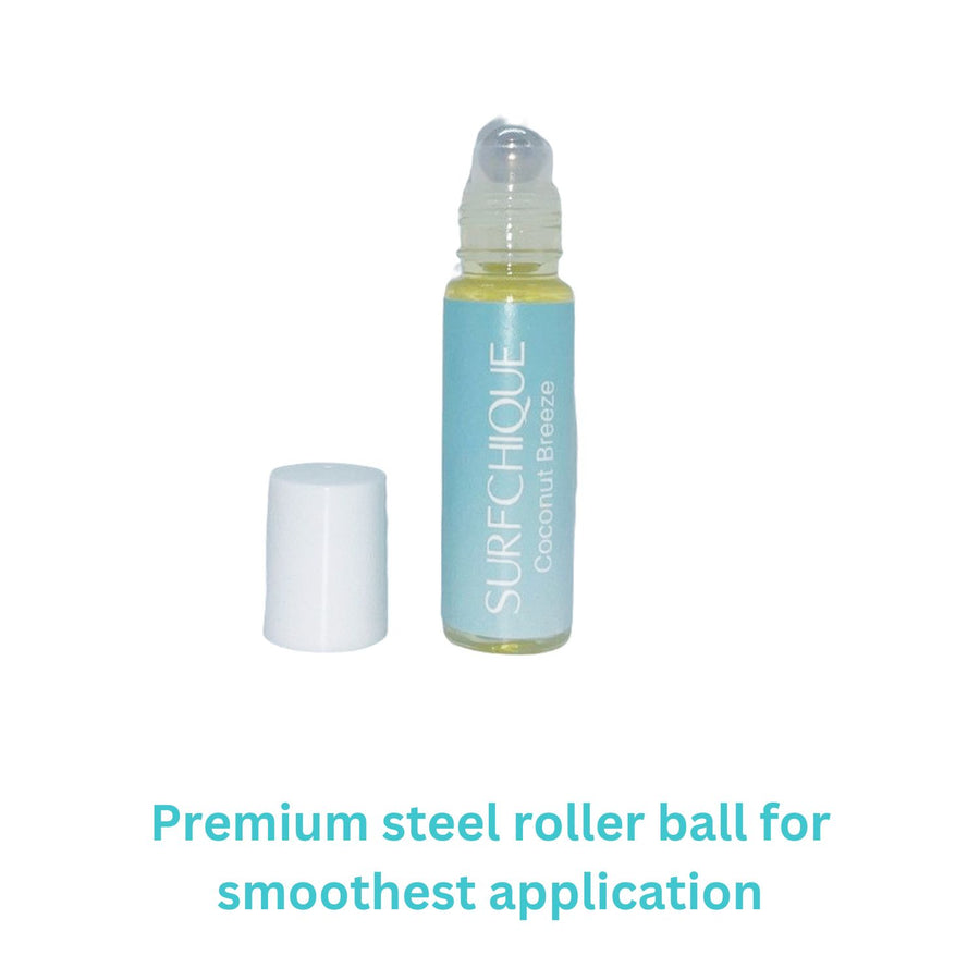 SURFCHIQUE Coconut Breeze perfume oil with steel roller ball for smooth application