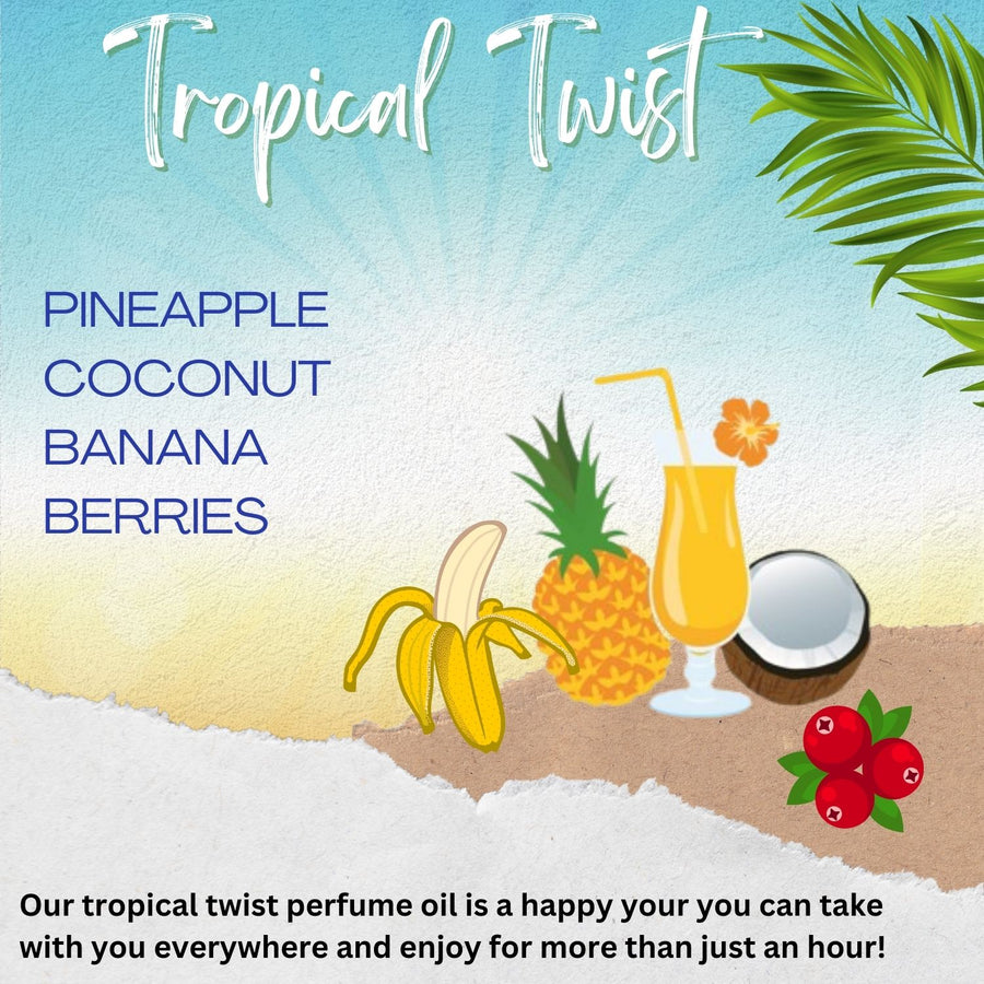 SURFCHIQUE tropical twist perfume oil smells of pineapple, coconut, banana and berries